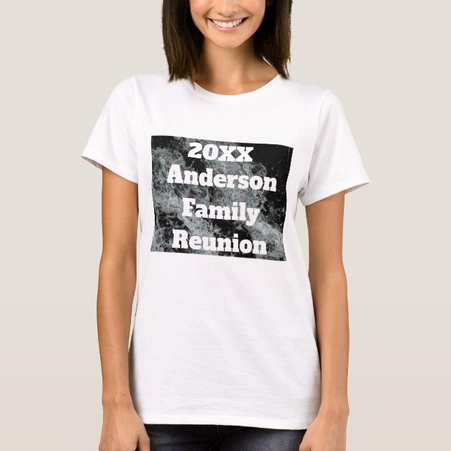 Camiseta Reunión familiar moderna agua blanca negra cayendo (Anverso)