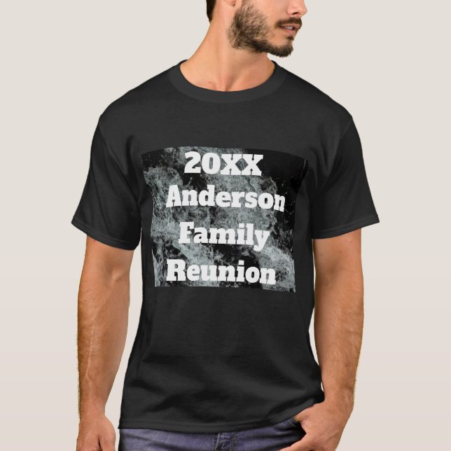 Camiseta Reunión familiar moderna agua blanca negra cayendo (Anverso)