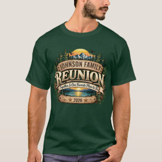 Camiseta Reunión Familiar Personalizada Lago Montañoso Rúst