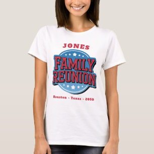 Camiseta Reunión Familiar Rojo, Blanco y Azul