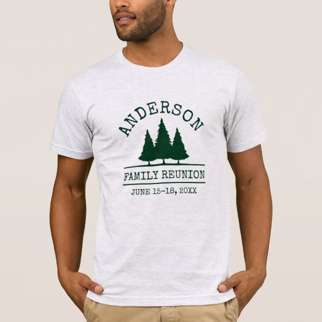 Camiseta Reunión familiar Rústica de pinos grises (Anverso)