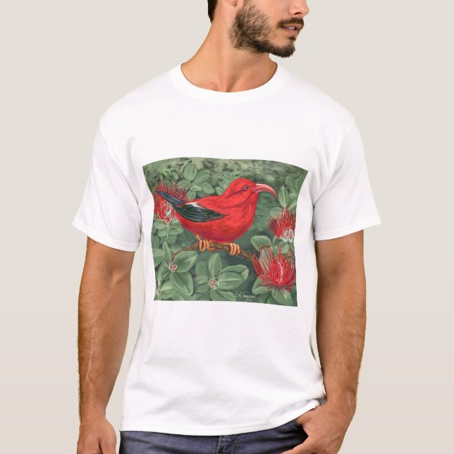 Camiseta Reunión pacífica - helecho y pájaro (Anverso)