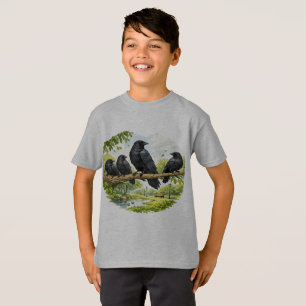 Camiseta Reunión Silenciosa – Cuervos en una Rama del Parqu