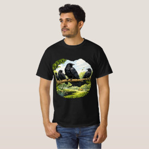 Camiseta Reunión Silenciosa – Cuervos en una Rama del Parqu