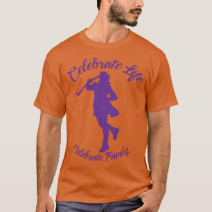Camiseta Reunion T-Shirt Naranja con Purple Silhouette