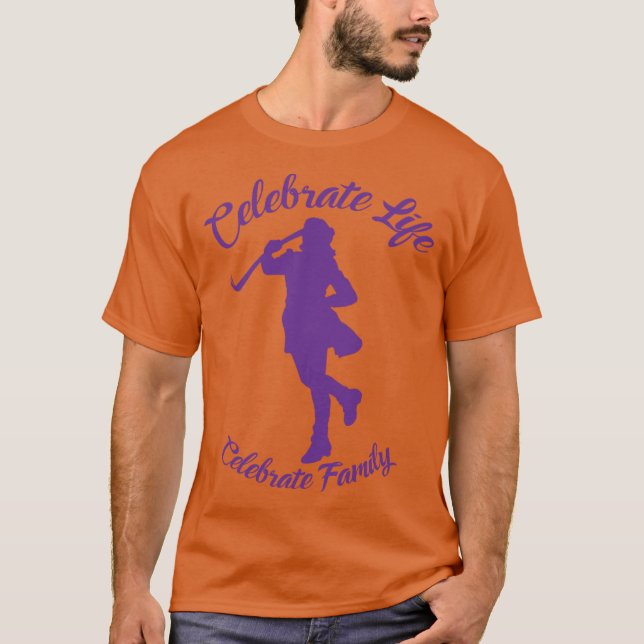 Camiseta Reunion T-Shirt Naranja con Purple Silhouette (Anverso)