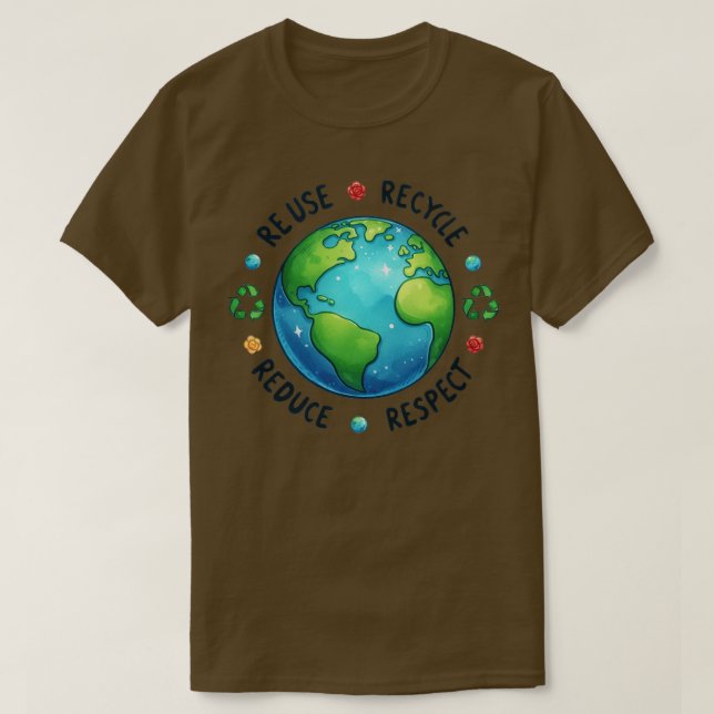 Camiseta Reutilizar Reciclaje Respeto Reducir (Diseño del anverso)