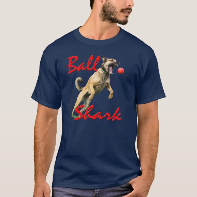 Camiseta Rev de encargo Malinois Ball Shark (Anverso)
