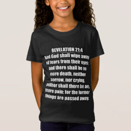 Camiseta Revelación 21:4 Verso de la Biblia KJV