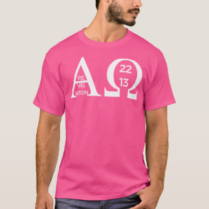 Camiseta Revelación 2213 Alpha Omega Biblia Cristiana
