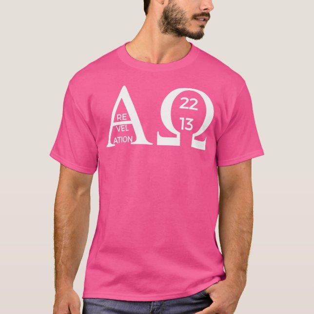 Camiseta Revelación 2213 Alpha Omega Biblia Cristiana (Anverso)