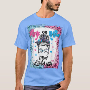 Camiseta Revelación de género blanqueado rosa o azul Mimi M