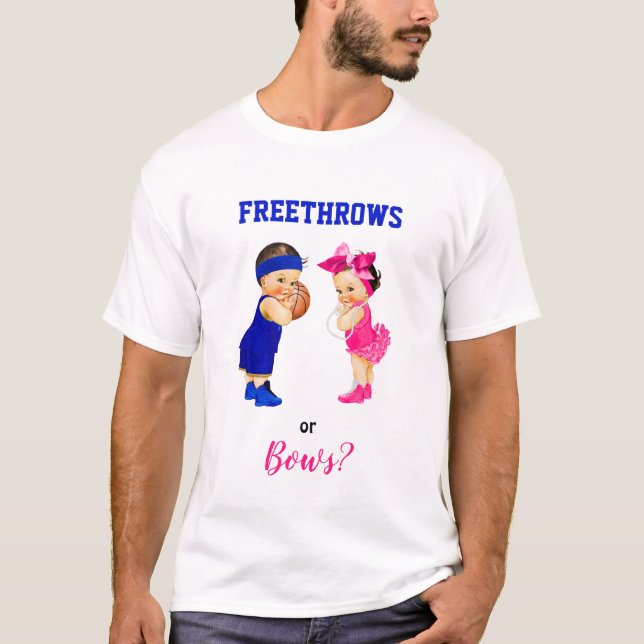 Camiseta Revelación de género de bebé con baloncesto (Anverso)