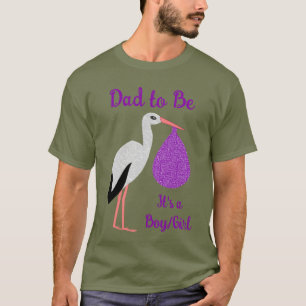 Camiseta Revelación de género de bebé neutro Morado Cigüeña