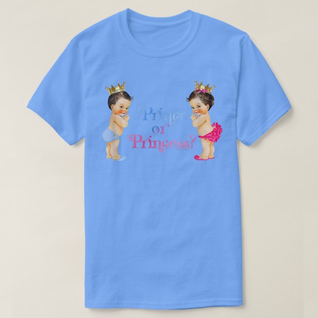 Camiseta Revelación de género de bebé príncipe o princesa (Diseño del anverso)