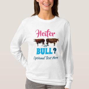 Camiseta Revelación de género de estilo granja Heifer o Bul