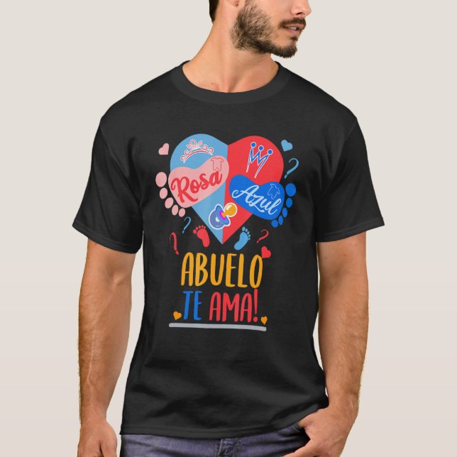 Camiseta Revelación de género de Mens Rosa Azul Abuelo te A (Anverso)