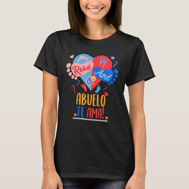 Camiseta Revelación de género de Mens Rosa Azul Abuelo te A (Anverso)