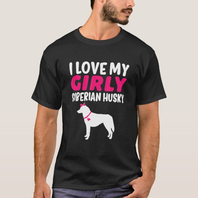Camiseta Revelación de género de perro Chica Mascota Husky  (Anverso)