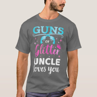 Camiseta Revelación de género de pistolas o tío purpurina a