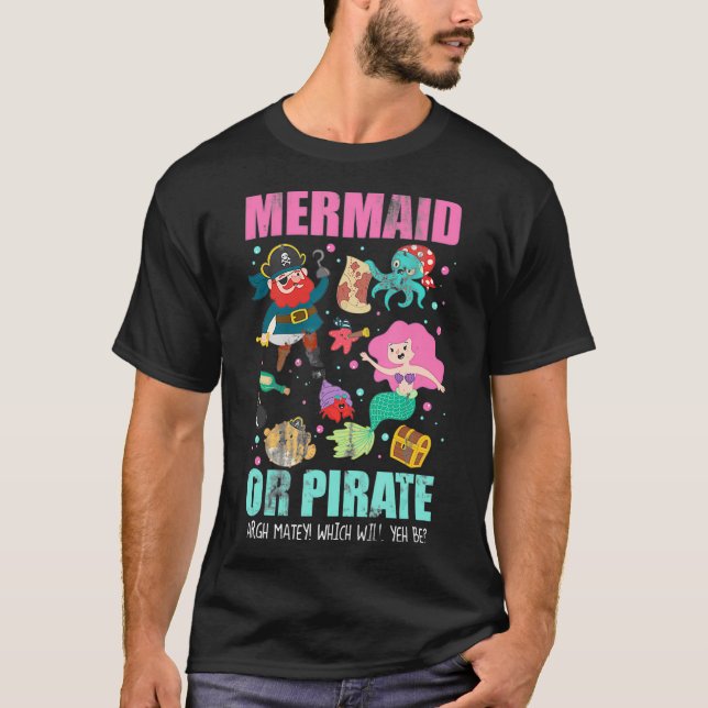 Camiseta Revelación de género de sirvienta o pirata  (Anverso)