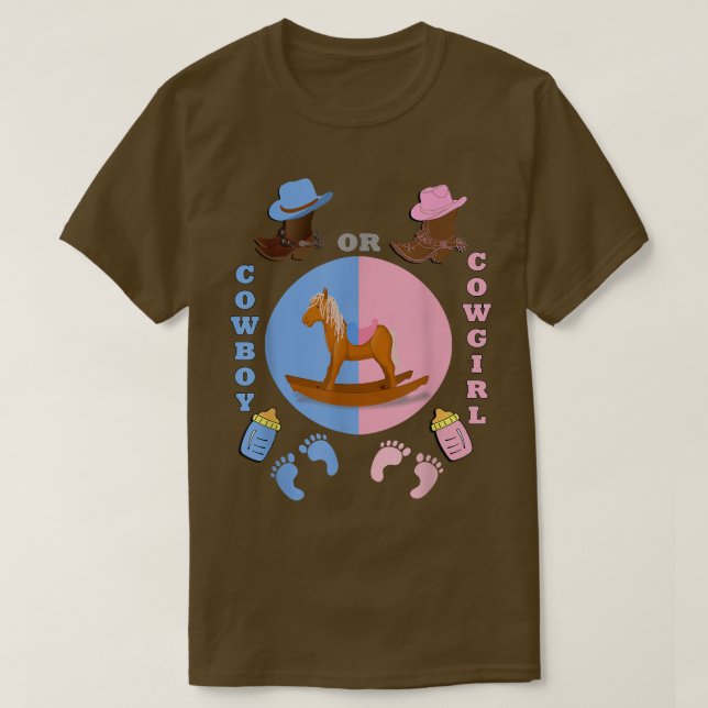 Camiseta Revelación de género de vaqueros o vacas de Baby S (Diseño del anverso)