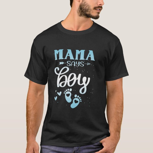 Camiseta Revelación de género dice que niño niño coincide c (Anverso)
