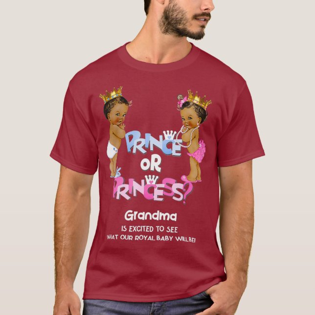 Camiseta Revelación de género étnico de las nietas príncipe (Anverso)