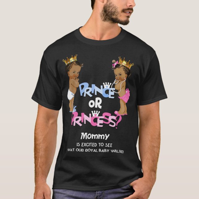 Camiseta Revelación de género étnico de príncipe o princesa (Anverso)