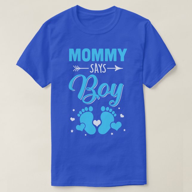 Camiseta Revelación De Género Para Mamá Dice Que El Niño Co (Diseño del anverso)