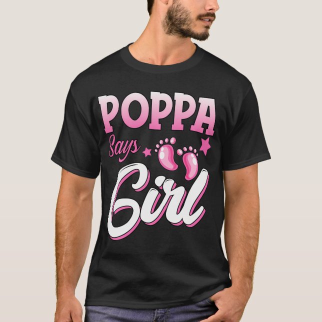 Camiseta Revelación de género Poppa dice que Chica coincide (Anverso)
