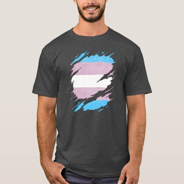 Camiseta Revelación de la bandera del orgullo transgénero (Anverso)