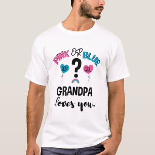 Camiseta Revelación del sexo del bebé rosa o azul abuelo te