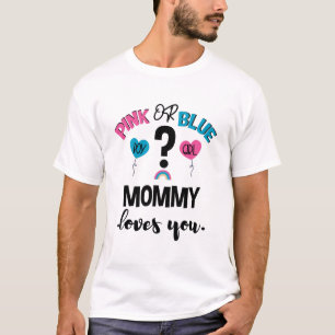 Camiseta Revelación del sexo del bebé Rosa o Azul Mamá te a