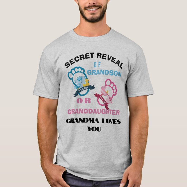 Camiseta Revelación secreta de nieto, revelación de género (Anverso)