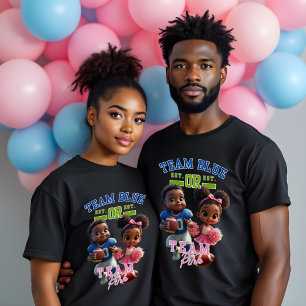 Camiseta reveladora de género rosa del equipo azul