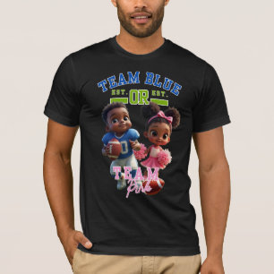 Camiseta reveladora de género rosa del equipo azul