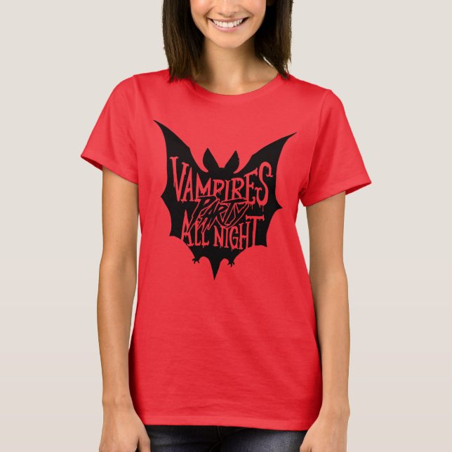 Camiseta Revelería Nocturna: Bash de Halloween de vampiros (Anverso)