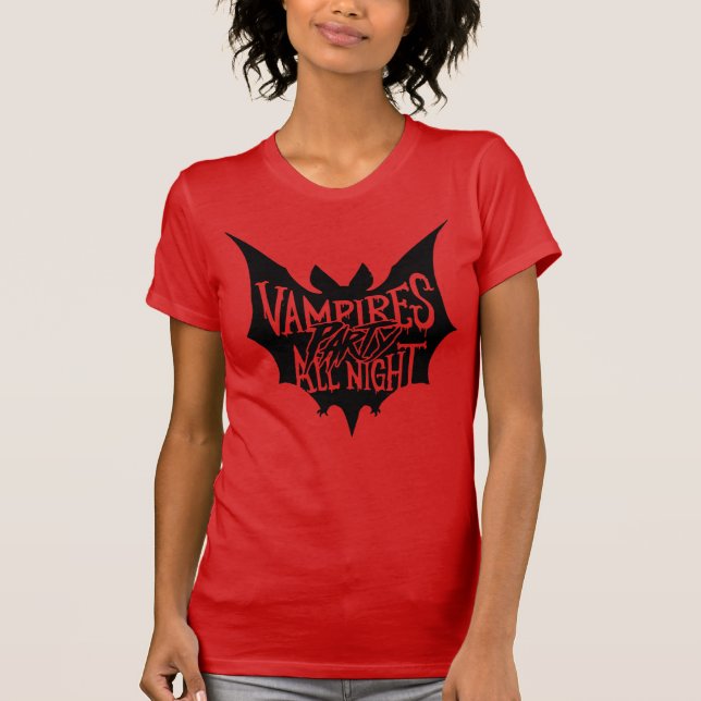 Camiseta Revelería Nocturna: Bash de Halloween de vampiros (Anverso)