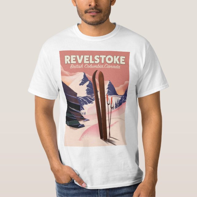 Camiseta Revelstoke British Columbia, Canada Ski poster (Anverso)