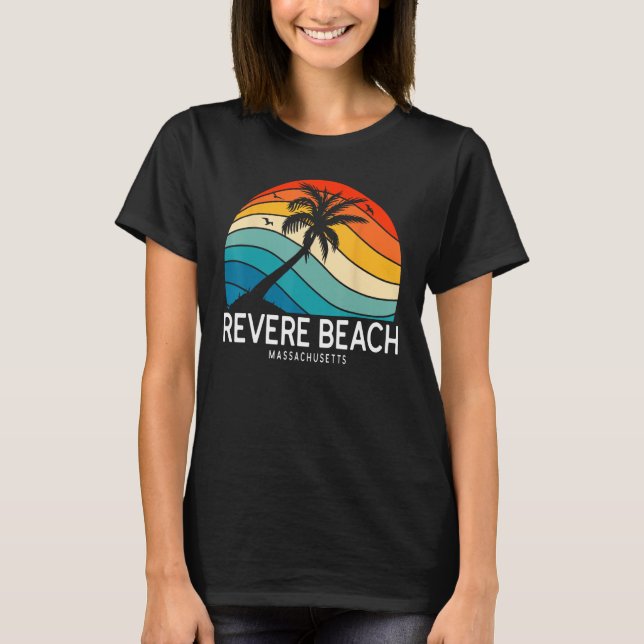 Camiseta Revere Beach Massachusetts Beach Palm Tree Souveni (Anverso)