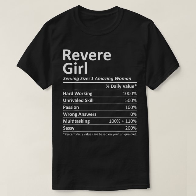 Camiseta REVERE GIRL MA MASSACHUSETTS Funny City Home Roots (Diseño del anverso)