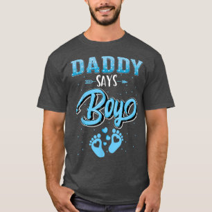 Camiseta Revés de género papá dice que bebé casando a la fa