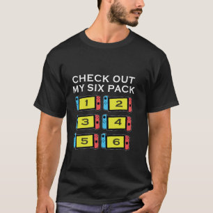 Camiseta Revisa Mi Diseño De Jugador Con Six Pack Divertido