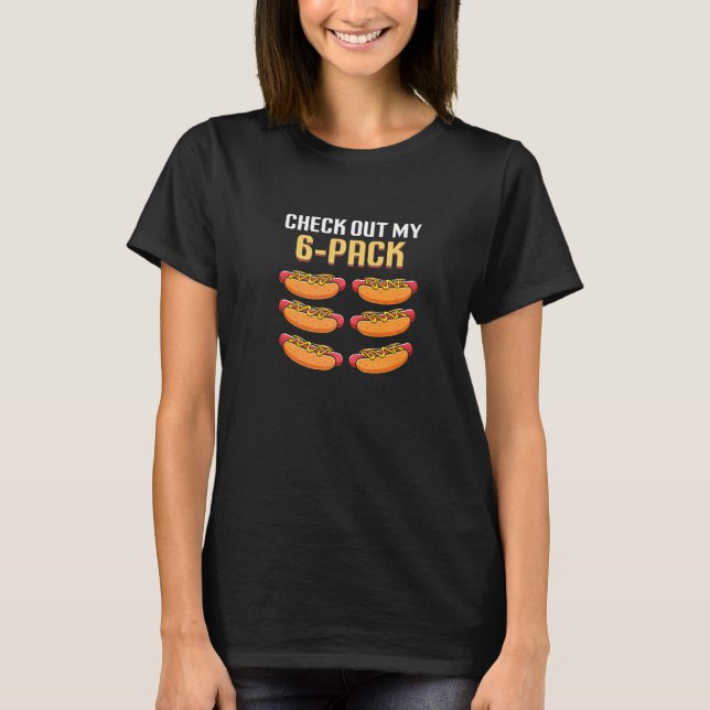 Camiseta Revisa Mi Perro Caliente De 6 Pack (Anverso)