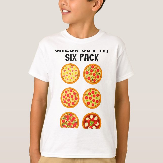Camiseta Revisa Mi Six Pack Divertida Pizza _1  (Anverso)