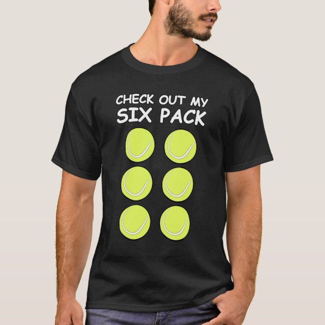 Camiseta Revisa Mi Six Pack - Pelotas de Tenis (Anverso)