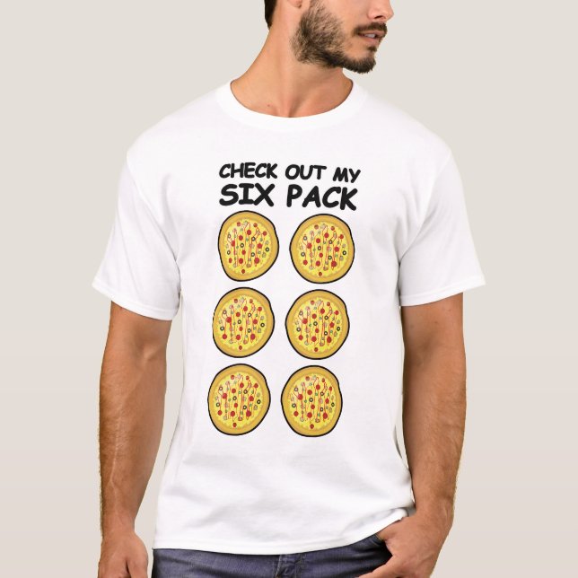 Camiseta Revisa Mi Six Pack - Pizza (Anverso)