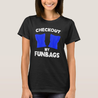 Camiseta Revisa Mis Bolsas Divertidas Equipo De Cornhole Bo