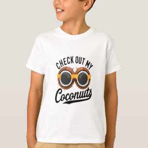 Camiseta Revisa Mis Cocos Divertido Humor de Playa Tropical